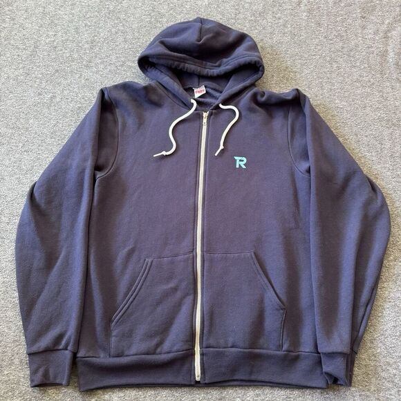 American Apparel F497 Rick & Morty Mr. Meeseeks Unisex Fleece Zip Hoodie Navy M - Picture 2 of 8